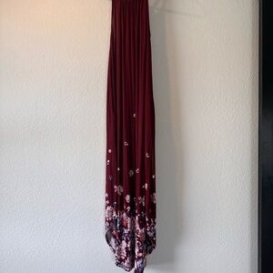 Maurices Burgundy Floral Maxi Dress